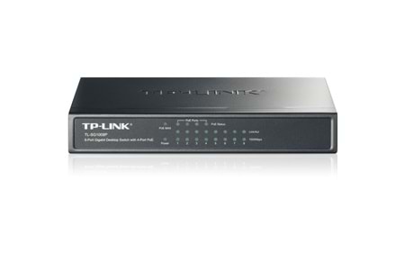 TP-LINK TL-SG1008P, 8 Port, GigaBit, 4 Port PoE, 55W, Yönetilemez, Metal Kasa, Masaüstü Switch