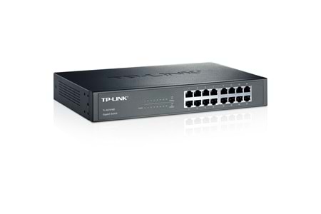 TP-LINK TL-SG1016D, 16 Port, GigaBit, Yönetilemez, Metal Kasa, Rackmount Switch