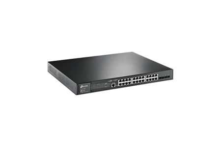 OMADA SG3428MP, 28 Port GigaBit, 24 Port PoE+, 384W, 4Port GigaBit SFP, L2+ Yönetilebilir, Rackmount Metal Kasa Switch