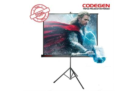 Codegen TX-20 TRIPOD PROJEKSİYON PERDESİ 200X200 (Arkası Siyah Fonlu - Taşınabilir Ayaklı Model)
