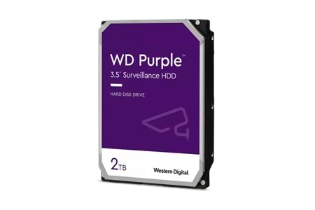 WD PURPLE, WD23PURZ, 3.5", 2TB, 256Mb, 5400 Rpm, 7/24 Güvenlik, HDD (Türkiye Distribütörü Garantili)