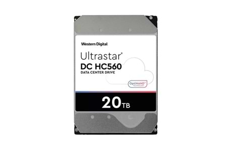 WD ULTRASTAR, WUH722020BLE6L4, 3.5", 20TB, 512Mb, 7200 Rpm, 7/24 Enterprise, DATA CENTER-GÜVENLİK-NAS-SERVER, HDD (DC HC560) (0F38785) (Türkiye Distribütörü Garantili)