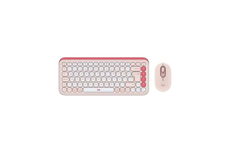 LOGITECH POP ICON COMBO, Rose-Beyaz, 920-013077, Kablosuz, Türkçe Q, Klavye Mouse Set
