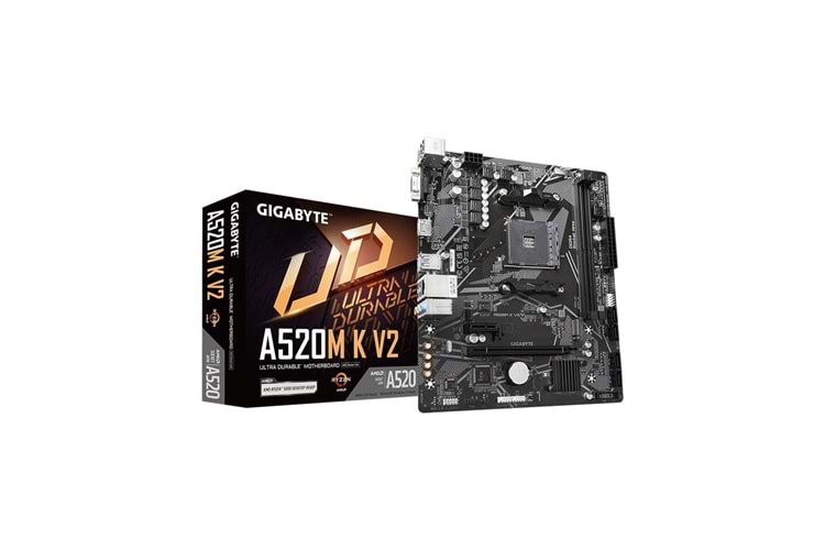 GIGABYTE A520M-K V2, 2xDDR4, 1x M.2, D-SUB, HDMI, AM4 Soket Anakart