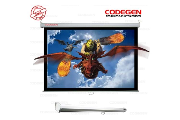Codegen AX-18 STORLU PROJEKSİYON PERDESİ 180x180 (Arkası Siyah Fonlu - Duvar/Tavan Asılabilir)