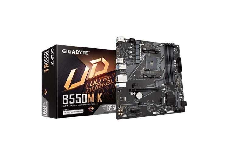 GIGABYTE B550M K, rev.1.0, 4xDDR4, 2xM.2, DP, HDMI, AM4 Soket Anakart