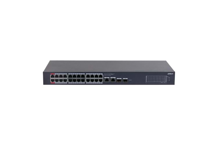 DAHUA CS4228-24GT-240, 24Port, Gigabit, PoE 240W, 2 Port Uplink, 2 Port SFP Gigabit Combo, Cloud Yönetilebilir, Switch