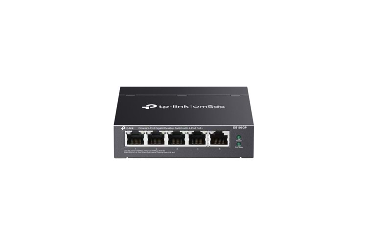OMADA DS105GP, 5 Port Gigabit, 4 Port Gigabit PoE+, 65W, Yönetilemez, Masaüstü/Vesa Metal Kasa Sessiz Switch