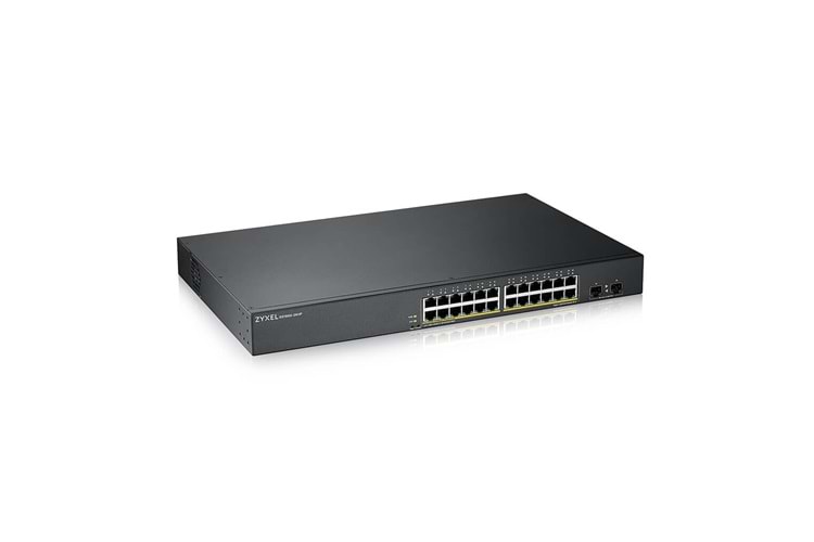 ZyXEL GS1900-24HP V2, 24 Port, GigaBit, PoE 170W, 2 Port GigaBit SFP, Yönetilebilir, Rackmount Switch