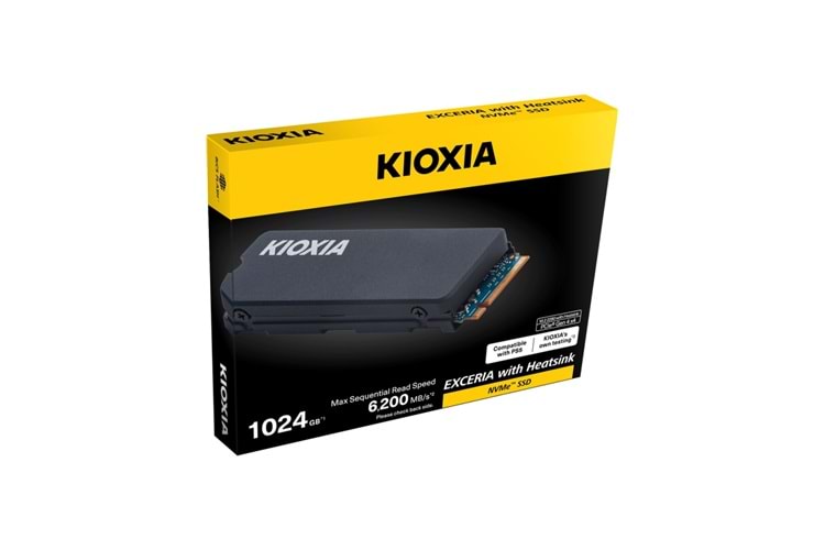 KIOXIA EXCERIA HEATSINK G4, LSC11K1T02G8, 1TB, 6200/4900, Gen4, NVME PCIe M.2 2280, SSD,(Soğutuculu)