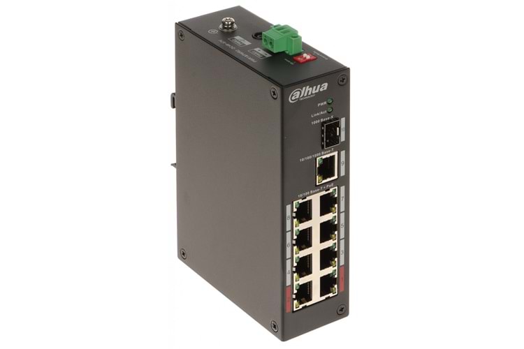 DAHUA PFS3110-8ET-96-V2, 8 Port, Megabit, PoE 96W, 1 Port Gigabit Uplink, 1 Port Gigabit SFP, Yönetilemez, Masaüstü Switch
