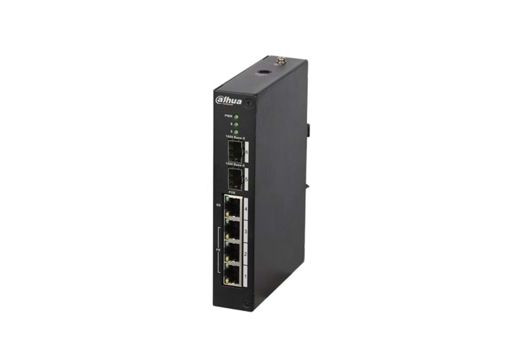 DAHUA PFS3206-4P-96, 3 Port, Megabit, Poe 30W, 1 Port Gigabit PoE 60W, 2 Port Gigabit SFP, Endüstriyel, Yönetilemez, Masaüstü Switch