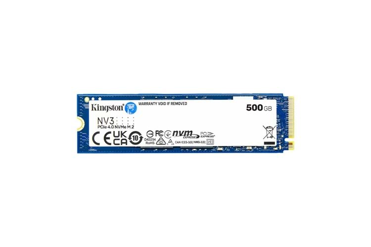 KINGSTON SNV3S/500G, NV3, 500GB, 5000/3000, Gen4, NVME PCIe M.2 2280, SSD