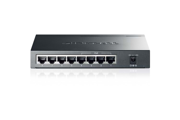 TP-LINK TL-SG1008P, 8 Port, GigaBit, 4 Port PoE, 55W, Yönetilemez, Metal Kasa, Masaüstü Switch